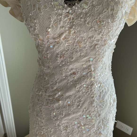 Stunning, sophisticated custom silk, pearls & sequins gown | Wedding, formal | 6 - Picture 2 of 16